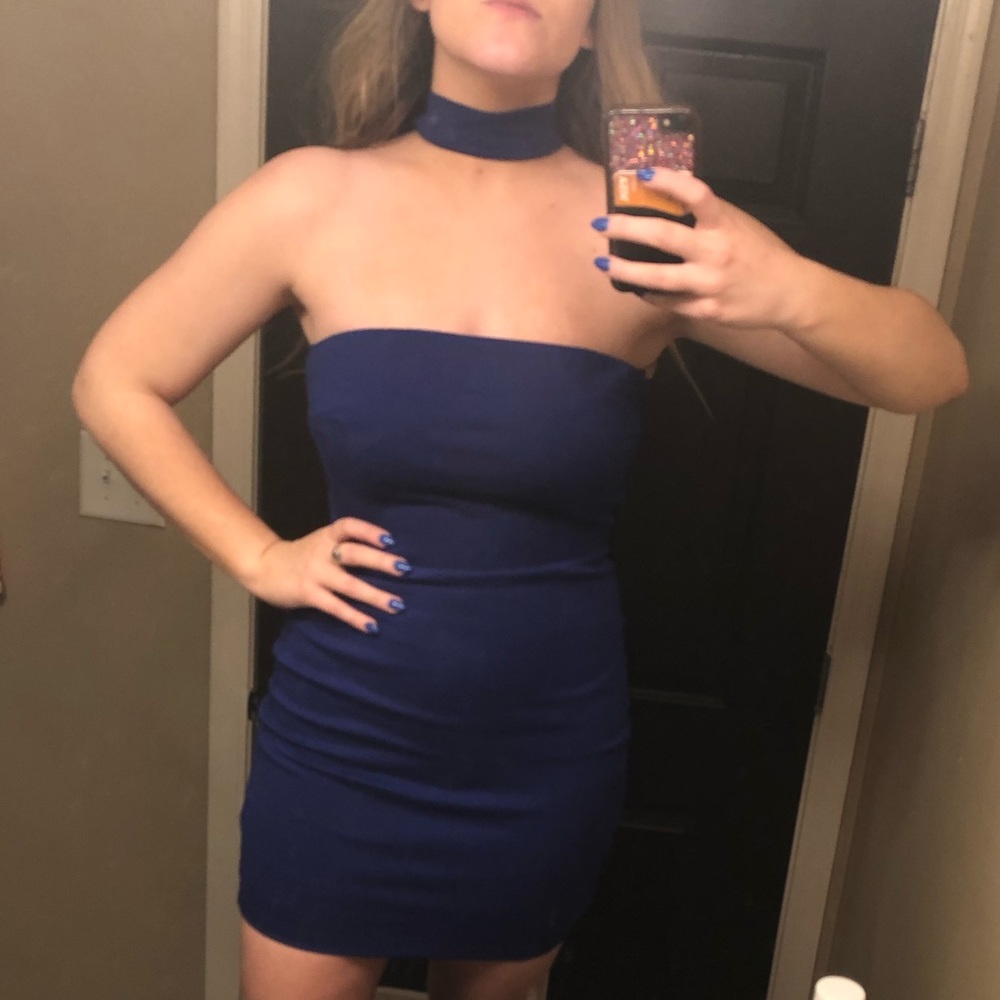 Colbalt blue mini with neck strap